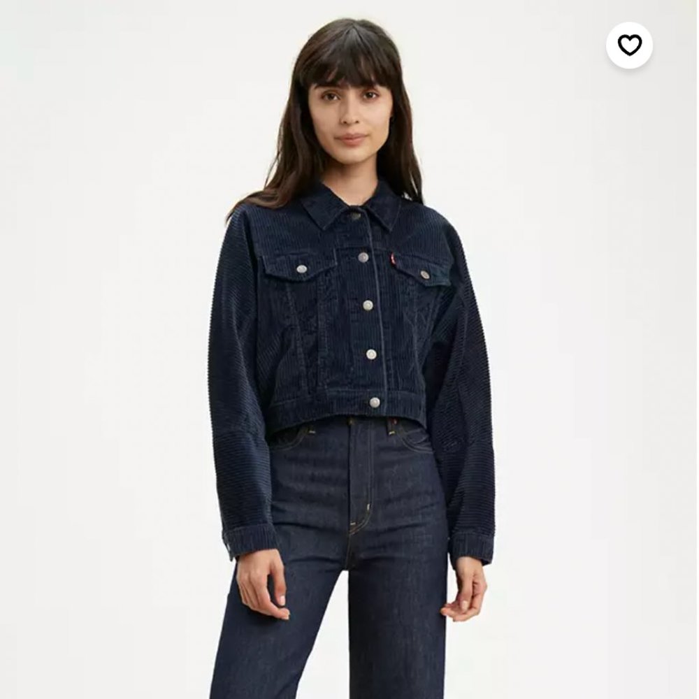 Levi's Navy Corduroy Cropped Jacket